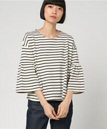 INTERPLANET | フレアスレーブボーダーカットソー(Tシャツ/カットソー)