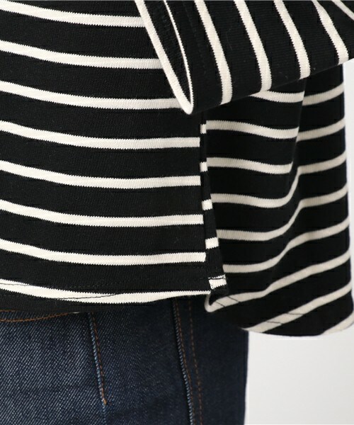 INTERPLANET（インタープラネット）の「フレアスレーブボーダーカットソー（Tシャツ/カットソー・レディース・オフホワイト/ブラック・FREE）」の9枚目の写真