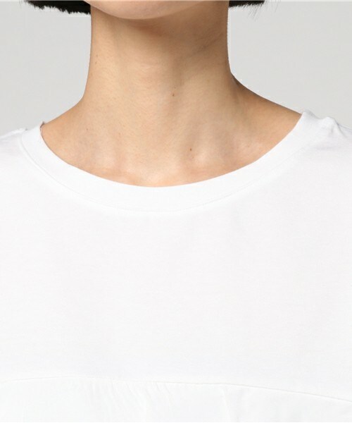 actuel（アクチュエル）の「ラッフル切替カットソー（Tシャツ/カットソー・レディース・オフホワイト/グレー/イエロー・FREE）」の7枚目の写真