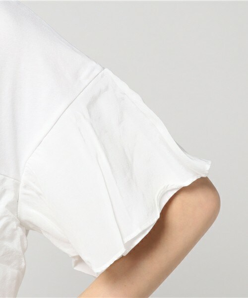 actuel（アクチュエル）の「ラッフル切替カットソー（Tシャツ/カットソー・レディース・オフホワイト/グレー/イエロー・FREE）」の8枚目の写真