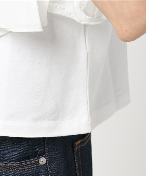 actuel（アクチュエル）の「ラッフル切替カットソー（Tシャツ/カットソー・レディース・オフホワイト/グレー/イエロー・FREE）」の9枚目の写真