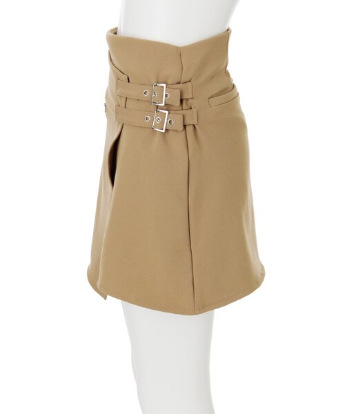 EVRIS（エヴリス）の「Beltedラップミニスカート（スカート・レディース・ブラック/ベージュ・S/M）」の7枚目の写真