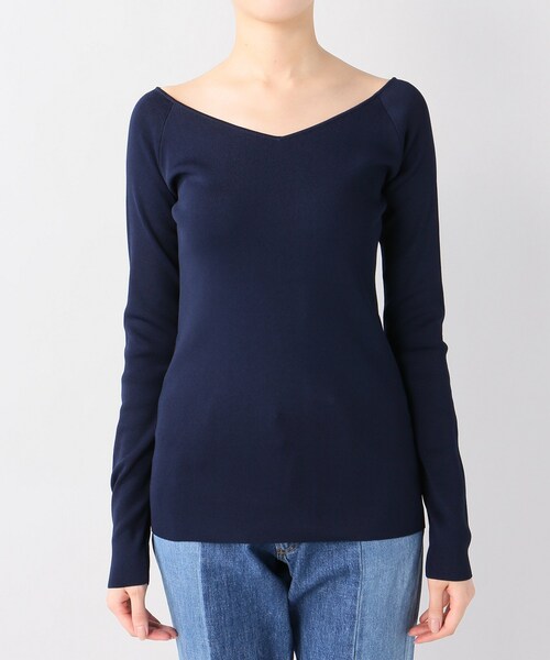 ☆美品　AP STUDIO◇Jupiter V-neck プルオーバーネイビー☆ ☆美品 AP STUDIO◇Jupiter V-neck プルオーバーネイビー
