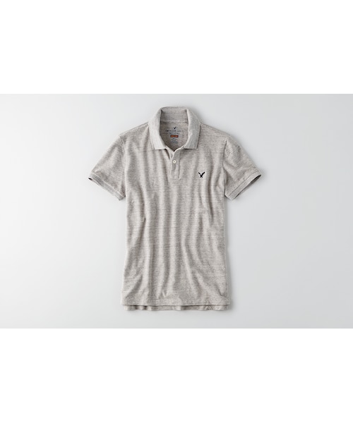 American Eagle（アメリカンイーグル）の「AEOフレックスピケポロ（ポロシャツ・メンズ・ブラック/スクリメージヘザー/ホワイト/ブルー/マラケシュレッド・XS/S/M/L/XL/XXL/XXXL）」の5枚目の写真