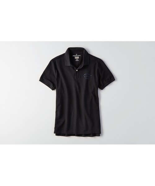 American Eagle(アメリカンイーグル)の「AEOフレックスピケグラフィックポロ(ポロシャツ・メンズ・グレー/ダークグレー/スクリメージヘザー/オリーブ/ブルー/アクエリアス/インディゴ/ピンク・XS/S/M/L/XL/XXL/XXXL)」の2枚目の写真