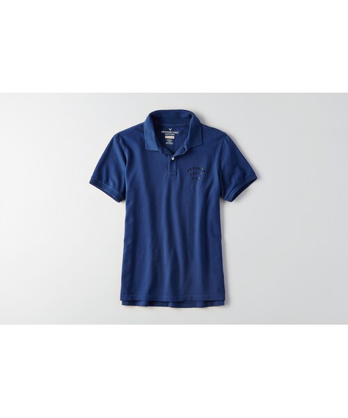 American Eagle(アメリカンイーグル)の「AEOフレックスピケグラフィックポロ(ポロシャツ・メンズ・グレー/ダークグレー/スクリメージヘザー/オリーブ/ブルー/アクエリアス/インディゴ/ピンク・XS/S/M/L/XL/XXL/XXXL)」の4枚目の写真