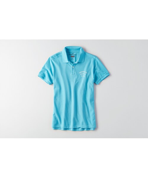 American Eagle(アメリカンイーグル)の「AEOフレックスピケグラフィックポロ(ポロシャツ・メンズ・グレー/ダークグレー/スクリメージヘザー/オリーブ/ブルー/アクエリアス/インディゴ/ピンク・XS/S/M/L/XL/XXL/XXXL)」の8枚目の写真