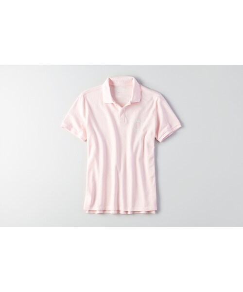 American Eagle(アメリカンイーグル)の「AEOフレックスピケグラフィックポロ(ポロシャツ・メンズ・グレー/ダークグレー/スクリメージヘザー/オリーブ/ブルー/アクエリアス/インディゴ/ピンク・XS/S/M/L/XL/XXL/XXXL)」の6枚目の写真
