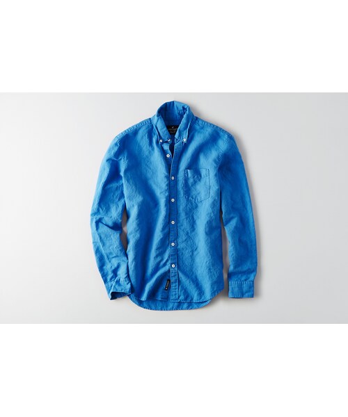 American Eagle（アメリカンイーグル）の「AEOリネンコットンシャツ（シャツ/ブラウス・メンズ・ホワイト/ブルー/ピンク/オレンジ・XS/S/M/L/XL/XXL/XXXL）」の2枚目の写真