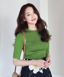 DHOLIC | 4COLORSスリムフィットニットTシャツ(Tシャツ/カットソー)