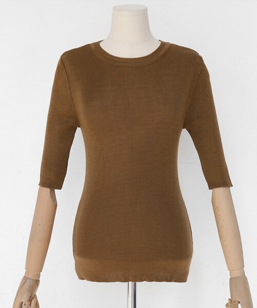 DHOLIC（ディーホリック）の「4COLORSスリムフィットニットTシャツ（Tシャツ/カットソー・レディース・FREE）」の3枚目の写真