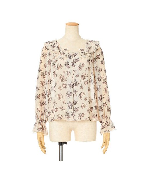 an another angelus（アンアナザーアンジェラス）の「アンティークローズ柄ラッフル衿ブラウス/an another angelus（シャツ/ブラウス・レディース・その他）」の3枚目の写真