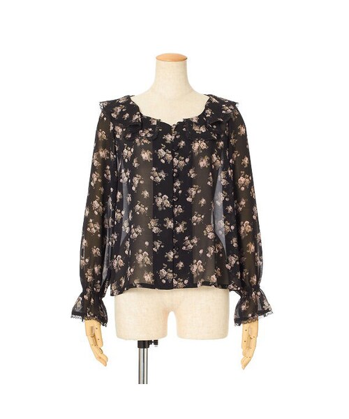 an another angelus（アンアナザーアンジェラス）の「アンティークローズ柄ラッフル衿ブラウス/an another angelus（シャツ/ブラウス・レディース・その他）」の4枚目の写真