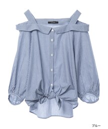 w closet | ストライプオフショルブラウス(トップス)