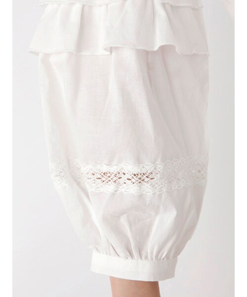 w closet（ダブルクローゼット）の「レース切替刺繍入りブラウス（トップス・レディース・オフホワイト/Lピンク/ブラック・FREE）」の10枚目の写真