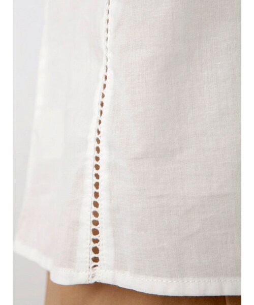 w closet（ダブルクローゼット）の「レース切替刺繍入りブラウス（トップス・レディース・オフホワイト/Lピンク/ブラック・FREE）」の11枚目の写真