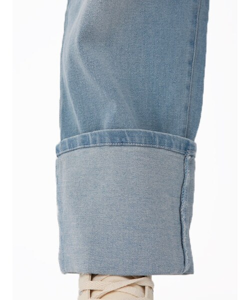 w closet（ダブルクローゼット）の「ロールアップストレートデニム（パンツ・レディース・ブリーチ/ブルー/ネイビー・FREE）」の11枚目の写真