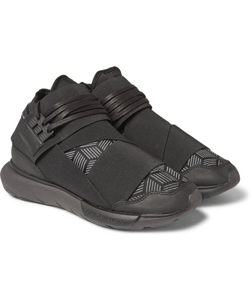 Y-3（ワイスリー）の「Y-3 Qasa Leather-Trimmed Neoprene Sneakers（スニーカー・メンズ・Black・UK10/UK10.5/UK11/UK12/UK6/UK7/UK7.5/UK8/UK8.5/UK9/UK9.5）」の3枚目の写真