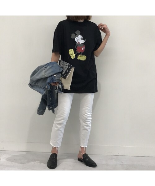 copine（コピン）の「再・再入荷！ミッキープリントロングTシャツ(4color)【クリックポスト対象商品】（Tシャツ/カットソー・レディース・その他）」の5枚目の写真