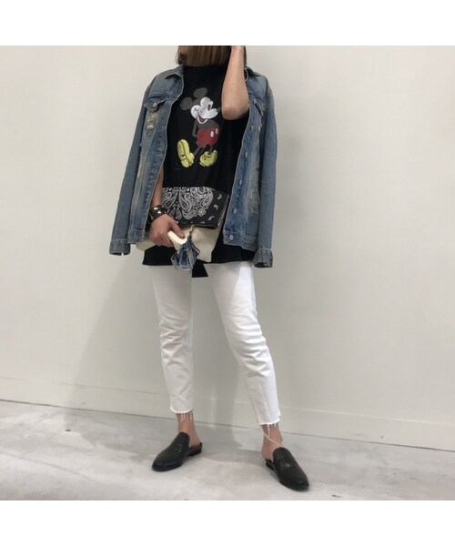 copine（コピン）の「再・再入荷！ミッキープリントロングTシャツ(4color)【クリックポスト対象商品】（Tシャツ/カットソー・レディース・その他）」の2枚目の写真