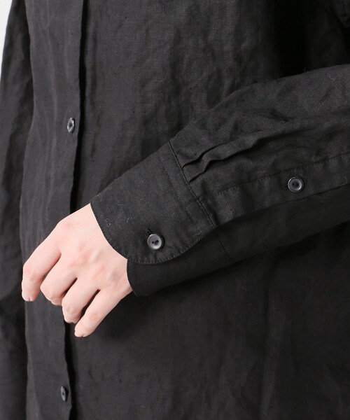 美品 ドゥーズィエムクラス KUTA LINEN オーバーサイズ シャツ 黒 Deuxieme Classe(ドゥーズィエムクラス)の「KUTA LINEN シャツ