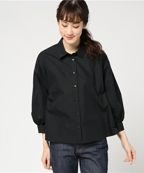 archives（アルシーヴ）の「後ろドロストシャツ（シャツ/ブラウス・レディース・オフホワイト/ホワイト×ブルー/ブラック・MEDIUM）」の14枚目の写真