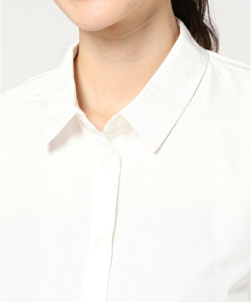 archives（アルシーヴ）の「後ろドロストシャツ（シャツ/ブラウス・レディース・オフホワイト/ホワイト×ブルー/ブラック・MEDIUM）」の7枚目の写真