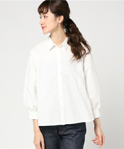 archives（アルシーヴ）の「後ろドロストシャツ（シャツ/ブラウス・レディース・オフホワイト/ホワイト×ブルー/ブラック・MEDIUM）」の12枚目の写真