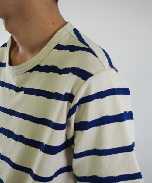 FRAPBOIS（フラボア）の「レイヤーボーダー（Tシャツ/カットソー・メンズ・ホワイト/クリーム・2/3）」の7枚目の写真