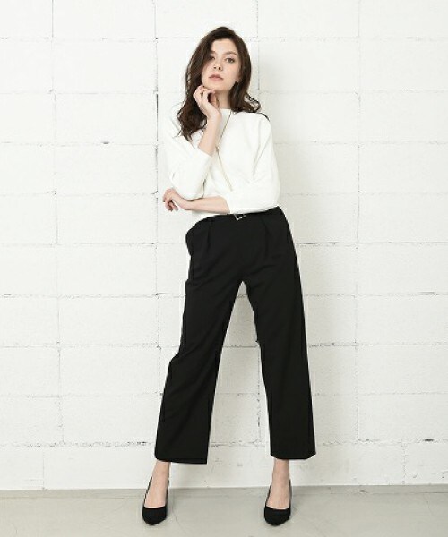 INTERPLANET（インタープラネット）の「横リブドルマンニット（ニット/セーター・レディース・オフホワイト/グレー/ネイビー/イエロー・FREE）」の2枚目の写真