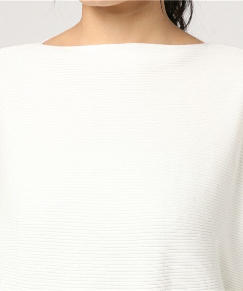 INTERPLANET（インタープラネット）の「横リブドルマンニット（ニット/セーター・レディース・オフホワイト/グレー/ネイビー/イエロー・FREE）」の8枚目の写真