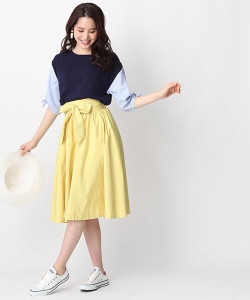 Andemiu（アンデミュウ）の「STYLEセレクトフレアスカート（スカート・ピンク/ベージュ/イエロー/ネイビー）」の10枚目の写真