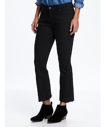 OLD NAVY | Black Flare Ankle Mid-Rise Jeans for Women(デニムパンツ)