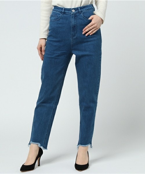 archives（アルシーヴ）の「フレイドヘムストレートデニムパンツ（デニムパンツ・レディース・ブラック/ロイヤルブルー・SMALL/MEDIUM）」の2枚目の写真