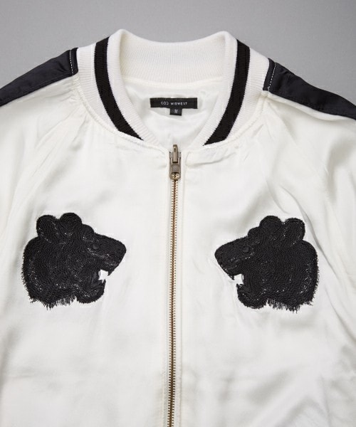 603（ロクマルサン）の「603 シルクスカジャン（ブルゾン・メンズ・ホワイト/ブラック/ブルー/ワイン・MEDIUM/LARGE）」の5枚目の写真