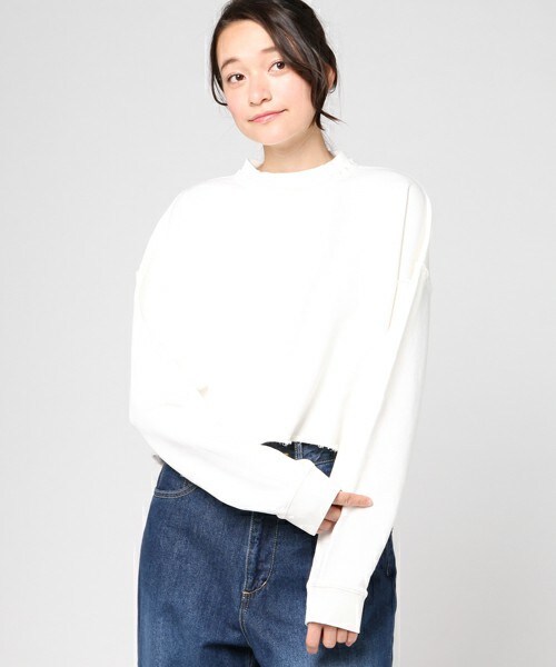 archives（アルシーヴ）の「裏毛BIGプルオーバー（Tシャツ/カットソー・レディース・オフホワイト/ブラック/ピンク・MEDIUM）」の2枚目の写真