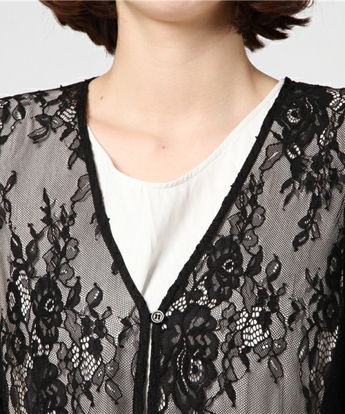 archives（アルシーヴ）の「レースガウン（ワンピース・レディース・オフホワイト/ブラック/シルバーグレー・MEDIUM）」の7枚目の写真