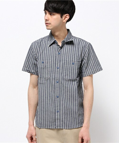 HOUSTON（ヒューストン）の「 【HOUSTON】 シャンブレーワークシャツ（シャツ/ブラウス・メンズ・ホワイト/インディゴブルー/その他/その他1・MEDIUM/LARGE/X-LARGE）」の3枚目の写真