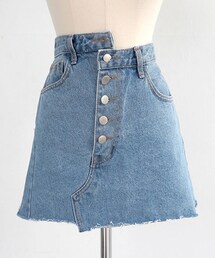 DHOLIC | アンバランスボタンフライデニムミニスカート(スカート)
