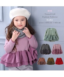enchante petit | あったか裏起毛ティアードフリルペプラムプルオーバー(Tシャツ/カットソー)