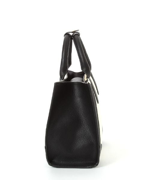 Andemiu（アンデミュウ）の「キャンバス／ＰＵミニトート（バッグ・ブラック/キャメル）」の6枚目の写真