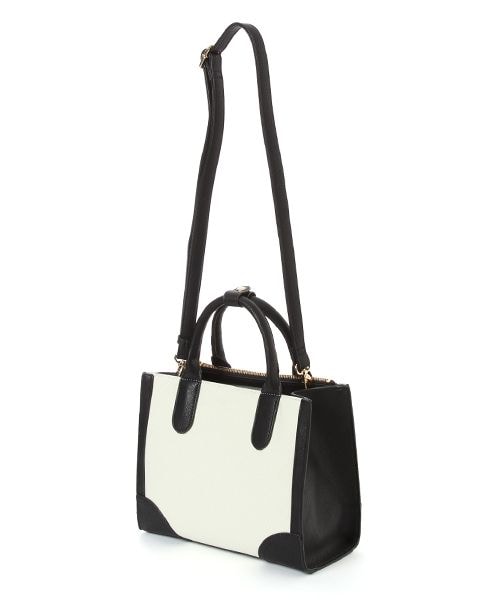 Andemiu（アンデミュウ）の「キャンバス／ＰＵミニトート（バッグ・ブラック/キャメル）」の3枚目の写真