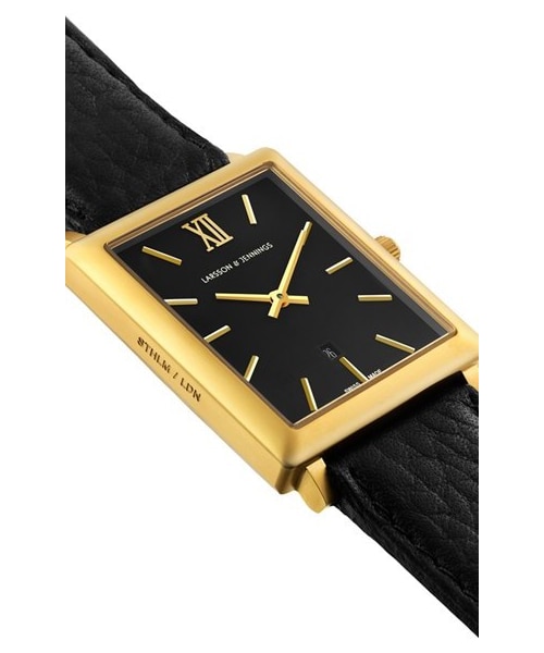 Larsson&Jennings（ラーソンアンドジェニングス）の「Larsson & Jennings 'Norse' Short Strap Leather Watch, 29Mm X 40Mm（アナログ腕時計・レディース・Black・One Size）」の5枚目の写真