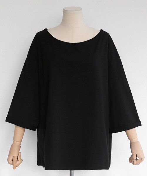 DHOLIC（ディーホリック）の「ボートネックロールアップスリーブTシャツ（Tシャツ/カットソー・レディース・FREE）」の2枚目の写真