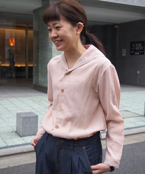 FRAPBOIS（フラボア）の「ポプリン（シャツ/ブラウス・レディース・グレー系その他/ネイビー/ピンク・1/2）」の4枚目の写真