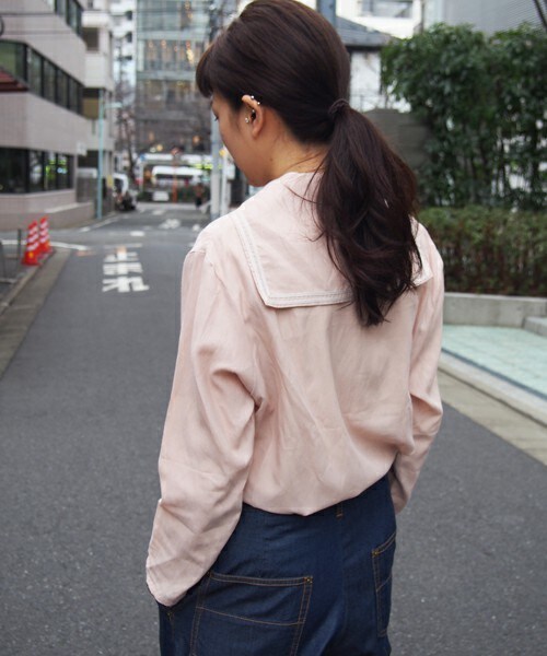 FRAPBOIS（フラボア）の「ポプリン（シャツ/ブラウス・レディース・グレー系その他/ネイビー/ピンク・1/2）」の5枚目の写真