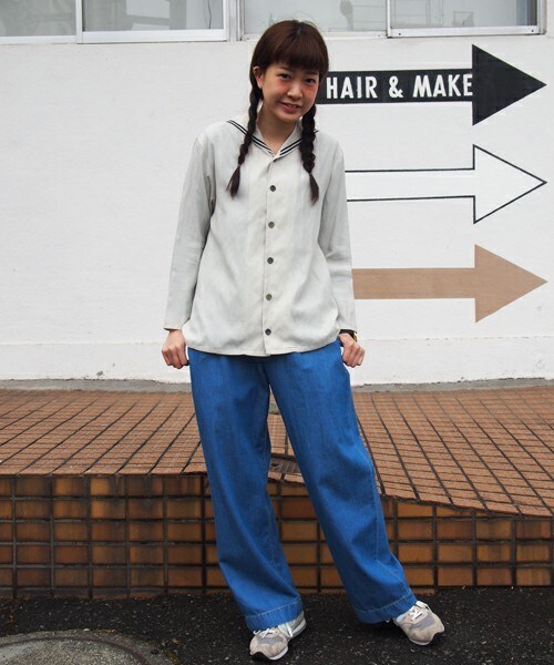 FRAPBOIS（フラボア）の「ポプリン（シャツ/ブラウス・レディース・グレー系その他/ネイビー/ピンク・1/2）」の2枚目の写真