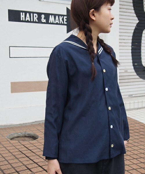 FRAPBOIS（フラボア）の「ポプリン（シャツ/ブラウス・レディース・グレー系その他/ネイビー/ピンク・1/2）」の10枚目の写真