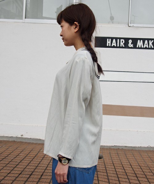 FRAPBOIS（フラボア）の「ポプリン（シャツ/ブラウス・レディース・グレー系その他/ネイビー/ピンク・1/2）」の13枚目の写真