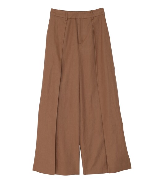 LAGUNAMOON（ラグナムーン）の「リネン simpleタックワイドパンツ（パンツ・レディース・ブラック/ブラウン）」の2枚目の写真